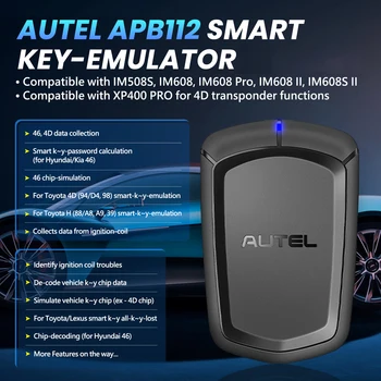 AUTEL APB112 Smart Key Simulator 46 4D чип за Autel IMMO Key Programming Tool Съвместим с IM508, IM608, IM600, OTOFIX Tool