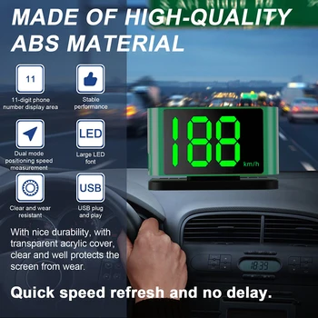 Auto Smart Speedometer Big Font MPH Reminder Meter High Definition Electronic GPS Speedometer Plug and Play за автомобилни части