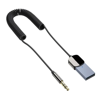 Aux Bluetooth-съвместим адаптерен кабел за автомобили USB BT 3.5mm приемник предавател музикални високоговорители