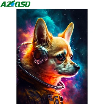 AZQSD 5d диамант живопис куче животински мозайка кръстат бод комплекти 30x40cm снимка на кристали бродерия продажба подарък ръчно изработени
