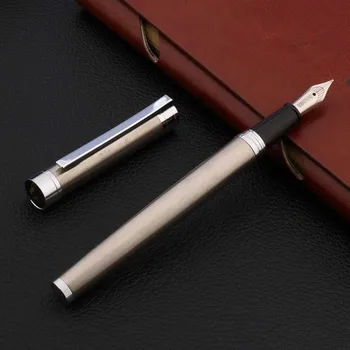 BAOER МЕТАЛ сребро неръждаема стомана 0.7mm писец класически писалка мастило писалка Инструменти за писане