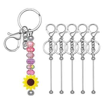 Beaded Keychain Stick DIY Beaded Keychain Kit For Girls Ladies DIY Craft Jewelry, 5 броя