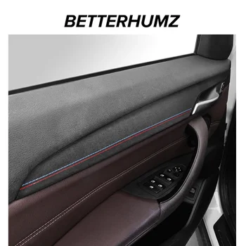 Betterhumz Изработени от Alcantara кола интериор тапицерия за BMW X1 X2 серия F48 F39 кола врата декорация лента стикер тунинг аксесоари