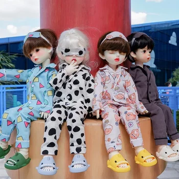 BJD 6 точки Бебешки дрехи пижама комплект големи 6 точки 1/6 yosd Кукла дрехи 30cm кукла дрехи