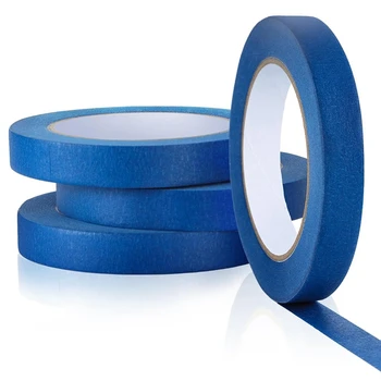 Blue Painters Tape Blue Tape For Painting Automotive Walls Packing Removable Free Residue, 4 Rolls