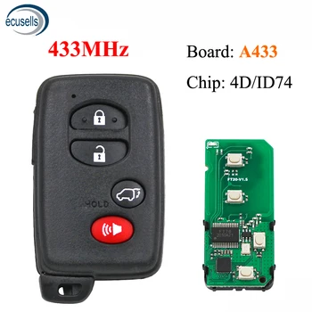 Board A433 Smart Remote Key 3+1 Button ASK433MHz 4D/ID74-WD03 WD04- за Toyota Camry Yaris RV4 Reiz Vios 2008-2013 TOY48