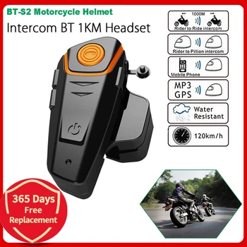 BT-S2 Pro мотоциклет Bluetooth-съвместима каска слушалки Интерком безжичен водоустойчив интерфон с FM радио
