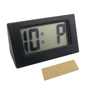 Car Clock Clear Stick On Home Watch Интериорни аксесоари Стайлинг Лесно инсталиране Дата Dashboard Мини триъгълник LCD екран спалня