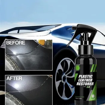 Car Plastic Restorer Polish Leather Cleaner Spray Back To Black Gloss 50ml / 100ml / 300ml Интериорен пластмасов реноватор Автомобилен аксесоар