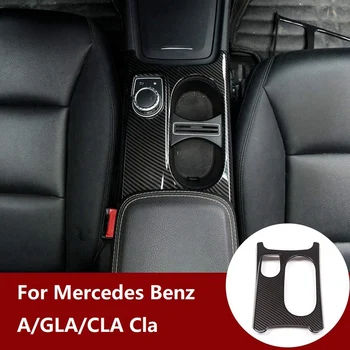 Carbon Fiber Interior Control Cup Holder Cover Trim За Mercedes Benz A/GLA/CLA Class C117 W117 W176 X156 2012-2018 LHD