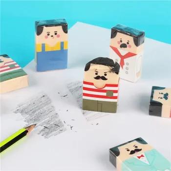 Cartoon Erasers Инструменти за корекция Kawaii старец гумен молив гума смешно корейски канцеларски материали деца Gfts училище офис консумативи