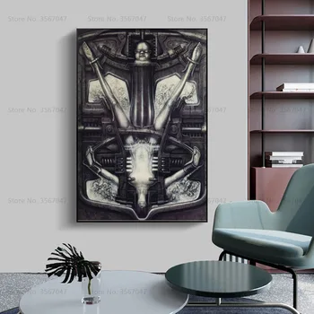 CP142 Плакати и отпечатъци Hr Giger Li II Alien Horror Произведения на изкуството Живопис Изкуство Платно Стенни картини за живеене Домашен декор картины