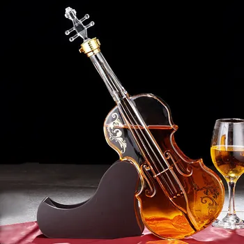 Craft бутилка цигулка стъклена бутилка висок клас уиски цигулка декантер вино уиски декантер бутилка комплект