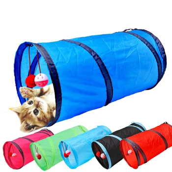 Creative Cat Tunnel Toy Funny Pet Playing Tubes Balls Collapsible Crinkle Kitten Toys Puppy Ferrets Rabbit Playing Tunnel Tubes