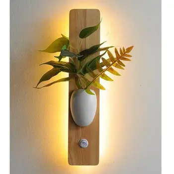 Creative Растителна стойка LED стена светлина дърво sconce осветително тяло спалня Осветително тяло стълби балкон веранда светлина огледало суета лампа