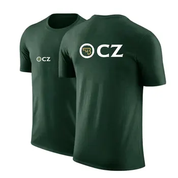 CZ Ческа Збройовка 2023 Мъжки нови летни бързи сухи спортни тениски с къс ръкав Фитнес риза Бягане Дишащо спортно облекло Tops
