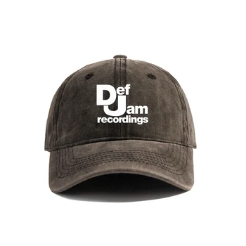 Def Jam Recordings Бейзболна шапка в затруднено положение Възрастен Унисекс Регулируема ретро шапка на татко Летни дишащи шапки MZ-326