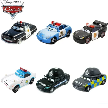 Disney Pixar Cars 2 3 Car Black Mercury Town Police Cruise Sheriff McQueen SallyModel Metal Diecast Boys Toy Birthday Gifts 1:55