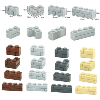 DIY дебели стенни фигури тухли 1x2 1x3 1x4 1+2 точки градивни блокове 98283 15533 Образователна къща Leduo Строителни играчки