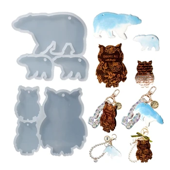 DIY полярна мечка бухал животински ключодържател силиконови епоксидни мухъл DIY орнаменти висулка бижута занаятчийски мухъл за Валентин подарък