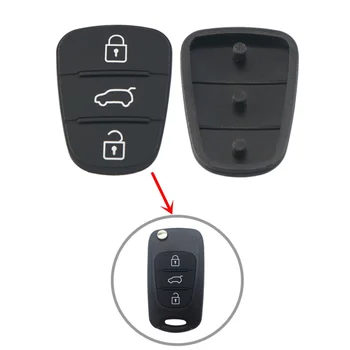 DUDELY 2Pcs 3 бутони силиконов калъф за ключ за кола гумена подложка за Hyundai I10 I20 I30 I30 IX35 Kia K. 2 K5 Rio Sportage Key Shell