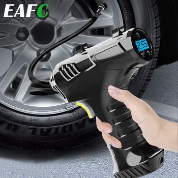 EAFC Безжична надуваема помпа Акумулаторна въздушна компресор Преносима въздушна помпа Инфлатор за автомобилни гуми Цифров за автомобилни велосипедни топки