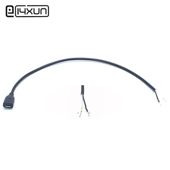 EClyxun 1бр 30см 5Pin Micro USB женски жак захранващ кабел 3A 2 ядро V8 черен конектор за зареждане Max OD3.5mm2