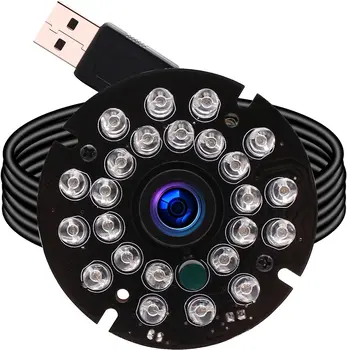 ELP Модул за нощно виждане USB камера Слаба светлина 1080P H.264 IMX323 сензор уеб камера модул с 850nm IR LED съвет за паркинг монитор
