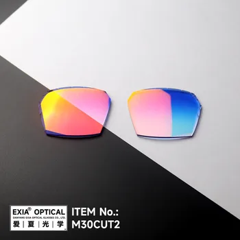 EXIA M30CUT2 Слънчеви очила без рамки Режещи лещи UV400 Flash Mirror Червени покрития Градиент Син цвят SHMC AR Сини покрития