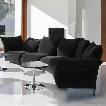 Extensibil Fabric Всекидневна Дивани Луксозен дизайн L Shape Nordic Lazy Sofa Floor Mid Century Woonkamer Banken Bed Furniture