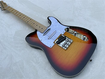 F-T електрическа китара реколта Sunburst цвят твърдо тяло кленов пръст високо качество Guitarra безплатна доставка
