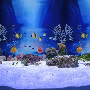 Fish Tank Picture DIY Aquarium Background Picture Пейзаж Фон 3d самозалепващ се фон Декоративен стикер за резервоар за риба