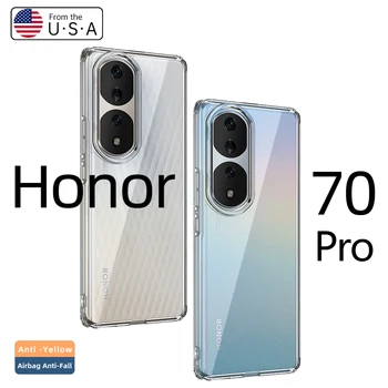 For Honor 70 Pro+ HPB-AN00 Wlons Военен лед кристал прозрачен телефон случай за чест 70 Pro SDY-AN00 защита заден капак