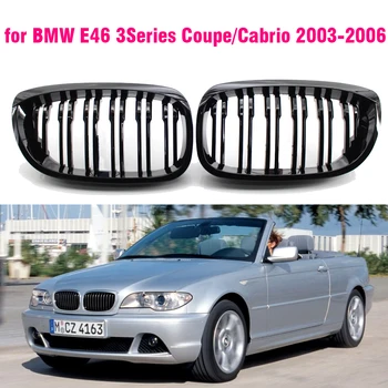 Front Center Matte black Широка решетка за бъбрек за BMW E46 3 Series Coupe Cabrio 2002 2003 2004 2005 330ci