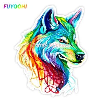 FUYOOHI Екстериор/Защита Смешни Сменяеми Decal Акварельный волк Pvc кола стикер аксесоари на броня задно стъкло лаптоп