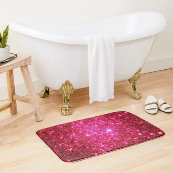 Galaxy Sparkle Stars Горещи розови подложки за баня Мат Мат В банята Подове Душове Етаж Тоалетна Килими за баня Мат