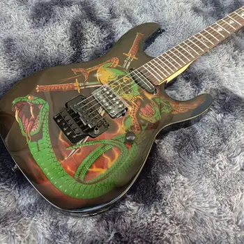 George Lynch Signature Guitar custom shop Черепи и змии Кобра топ електрическа китара безплатна доставка