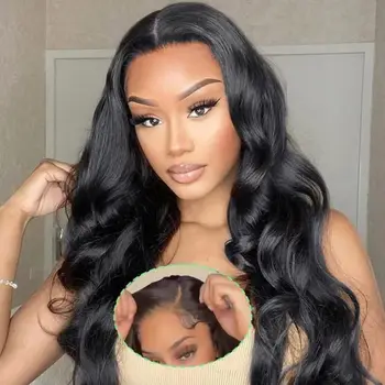 Glueless Body Wave 4x4 Lace Closure Human Hair Wig Wear and Go 12-30 инча Готов за носене Body Wave Lace Front Перука за човешка коса