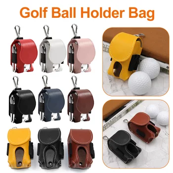 Golf топка притежателя чанта преносим талията висящи голф топка чанта за съхранение с катарама универсална спортна кожа талията голф превозвач