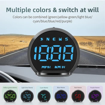 GPS HUD скоростомер HD LCD Интелигентна автоматична посока на шофиране Време Head Up дисплей Голям шрифт Аксесоари за кола Съвместим с всички автомобили