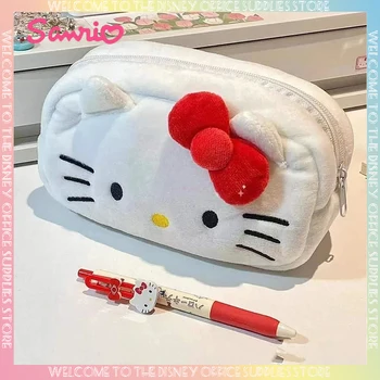 Hello Kitty плюшена чанта за съхранение Sanrio Kawaii грим чанта молив случай карикатура студент канцеларски чанта момиче грим чанта подарък за рожден ден