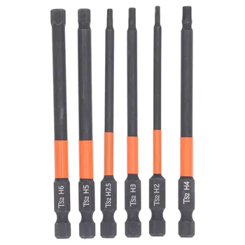 Hex Bit Set Hex Wrench Drill Bit H2 To H6 100L Alloy Strong Magnetic Hex Key Drill Bit for Home Automotive Repair