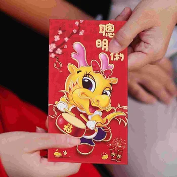 HongBao Китайски стил Червени пликове Новогодишни парични пакети Чанти за късметлийски пари Червени пликове Джобове (смесен стил)