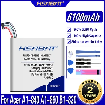 HSABAT AP14F8K 6100mAh батерия за Acer A1-840 A1-860 B1-820 B1-830 B1-850 WiFi 16GB GT-810 One 8 A1-850 B1-810 W1-810 батерии