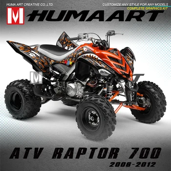 HUMAART Пълно покритие Graphics ATV Decals стикери комплект за опаковане на превозни средства за Yamaha Raptor 700 2006 2007 2008 2009 2010 2011 2012