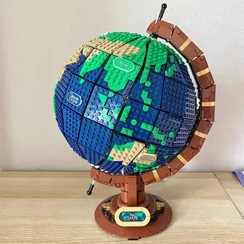 Ideas World Globe Map Earth 2585 бр събрание Moc градивен блок модел комплект съвместим 21332 Образователни тухли играчки за дете подарък