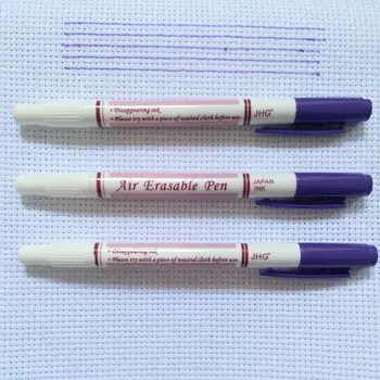 JHG Двустранен лилав въздух изтриваема писалка бод маркер невидима писалка плат маркиране писалка с изчезват мастило за DIY ръкоделие маркер
