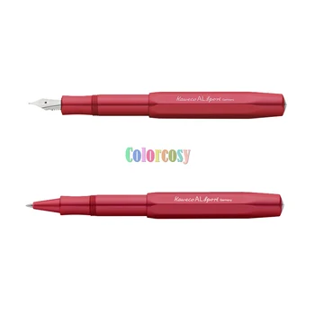 Kaweco AL Sport Fountain Pen Limited Edition Deep Red неръждаема стомана Nib анодизиран алуминиев корпус със сребърни акценти