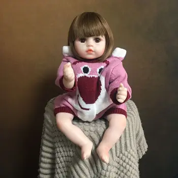 KEIUMI Търговия на едро преродени бебета кукла кърпа тяло + силикон Bebe новородени кукли играчка реалистичен бебе модел 48 см детски рожден ден