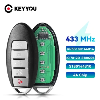 KEYYOU Smart Car Key Fob 433MHz 4A чип за NISSAN Altima Teana Maxima 2016-2018 KR5S180144014 Без ключ